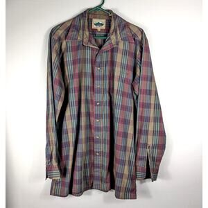 Northern Lakes LT Tall Plaid Button Shirt Men Cotton Poly Long Sleeve Outdoor